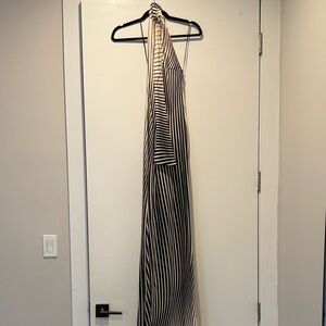 Striped Hanging Organizer Dress Cover in Black and White